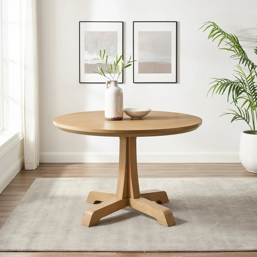 Round Dining Table Rustic Oak Ickes