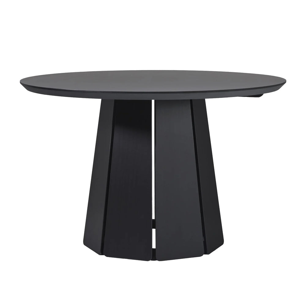 Round Solid Wood Pedestal Dining Table Black Rathulf