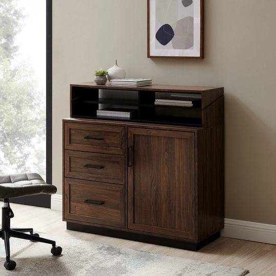 3 drawer Wood Secretary Desk Lahoma