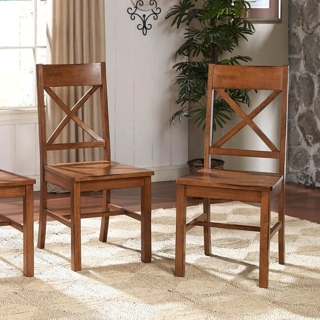 Set of 2 Dining Chair Antique Brown Croxley