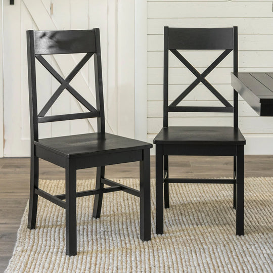 Set of 2 Dining Chair Black Croxley