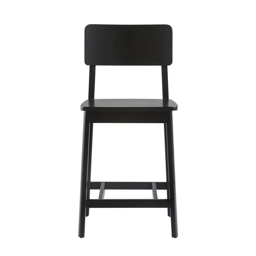 Set of 2 Solid Wood Black Counter Stool Cahuilla