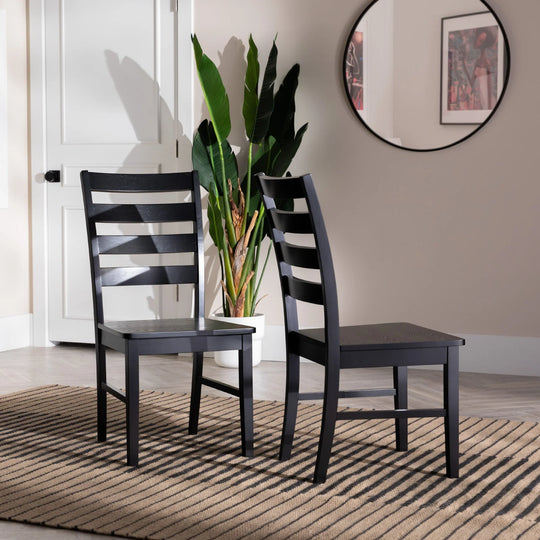 Set of 2 Back Dining Chairs Nero