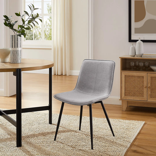 Set of 2 Fog Grey Upholstered Dining Chair Abbie