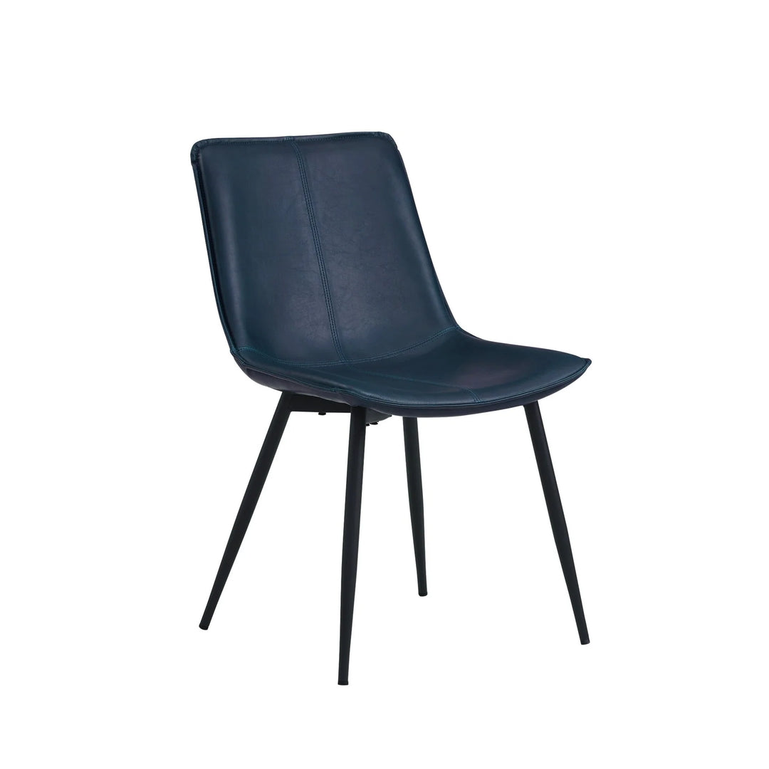 Set of 2 Upholstered Dining Chair Navy Abbie