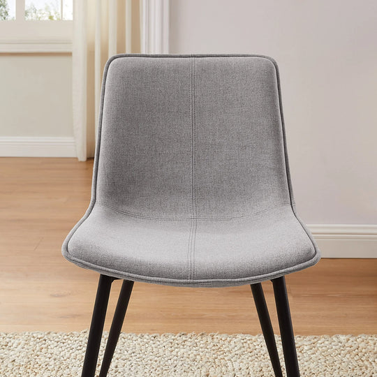 Set of 2 Fog Grey Upholstered Dining Chair Abbie
