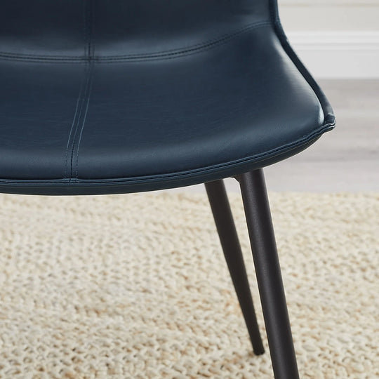 Set of 2 Upholstered Dining Chair Navy Abbie