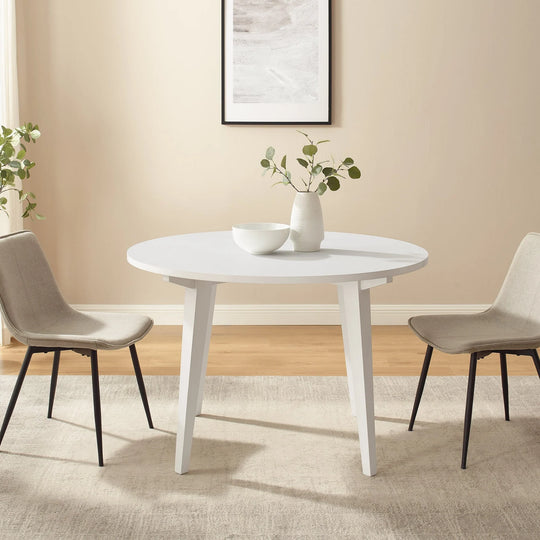 Wood White Round Dining Table Gemma