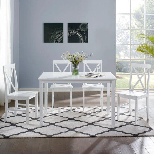 4 Seater White Dining Set Helotes