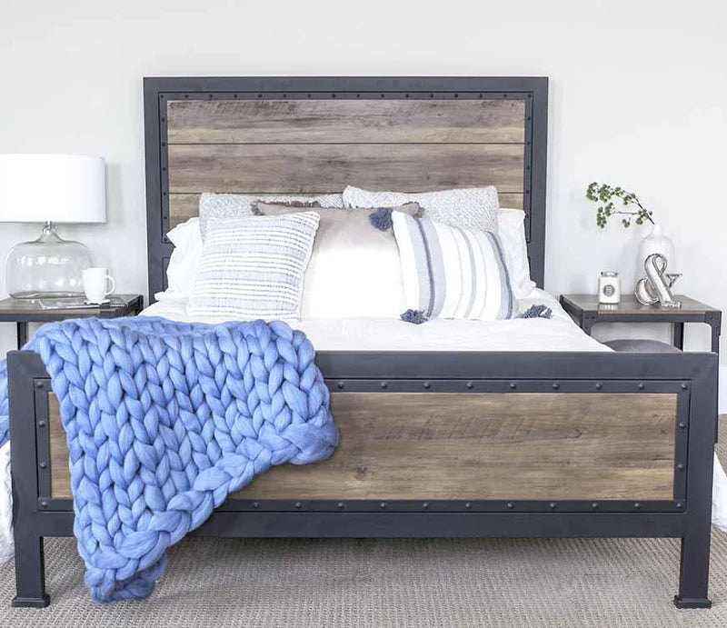 Rustic Home Queen Bed Grey Wash Avondale