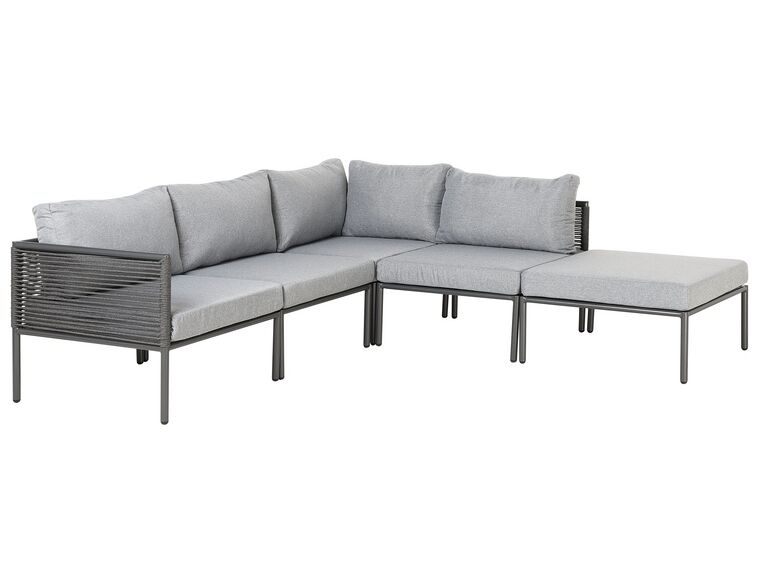 6 Seater Aluminium Garden Sofa Set Grey Forano