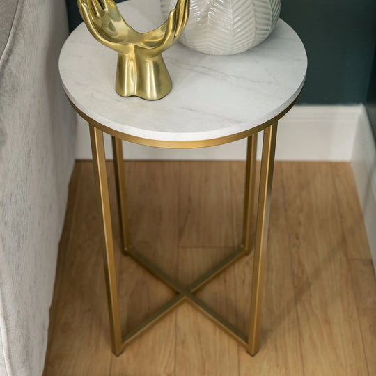 Side Table Gold and Marble Cyndia