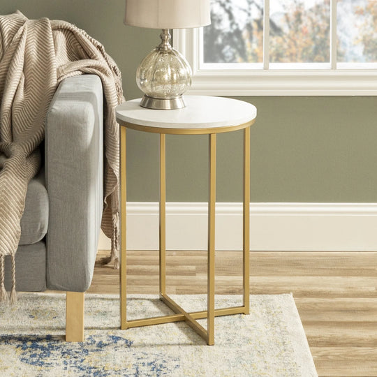 Side Table Gold and Marble Cyndia