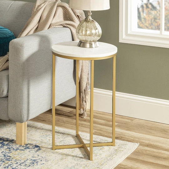 Side Table Gold and Marble Cyndia