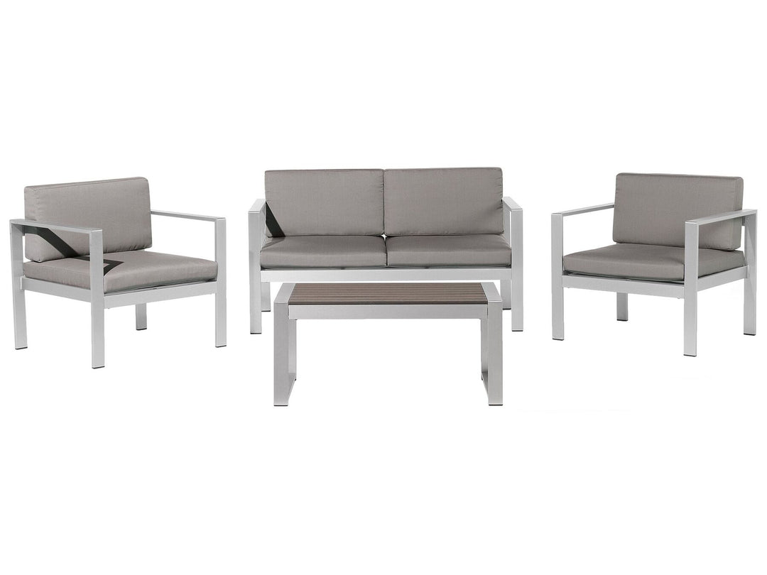 4 Seater Aluminium Garden Sofa Set Dark Grey Salerno