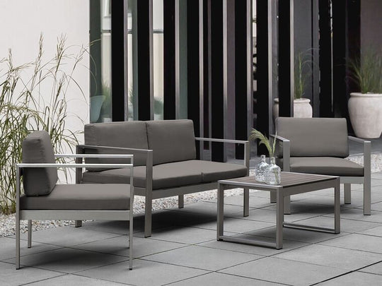 4 Seater Aluminium Garden Sofa Set Dark Grey Salerno