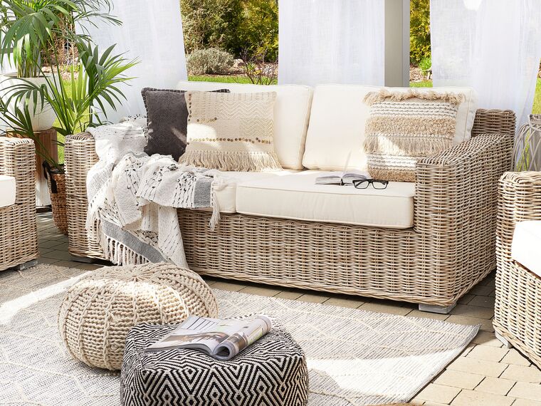 4 Seater Rattan Garden Sofa Set Natural Ardea