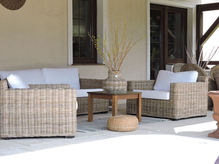 4 Seater Rattan Garden Sofa Set Natural Ardea