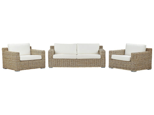 4 Seater Rattan Garden Sofa Set Natural Ardea