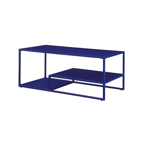 Modern Coffee Table with Tiered Shelves Blue Esben