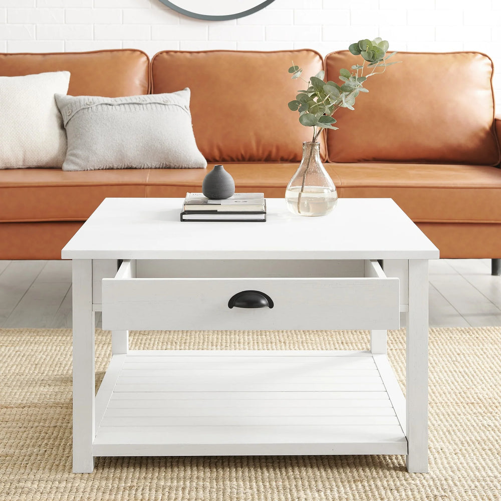 Coffee Table Brushed White Carbin