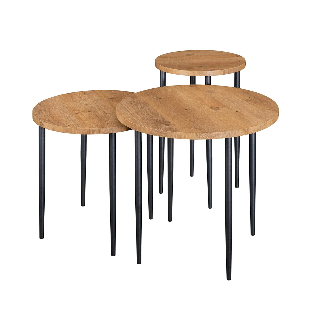 Set of 3 Modern Round Nesting Coffee Tables Emilly