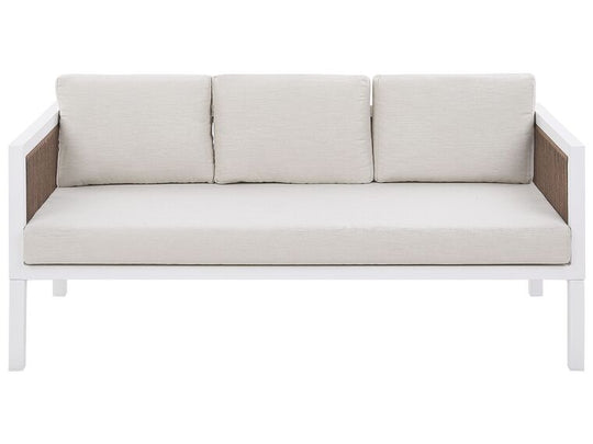 5 Seater Garden Sofa Set White and Brown Borello