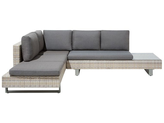 5 Seater PE Rattan Garden Corner Sofa Set Grey Lanciano