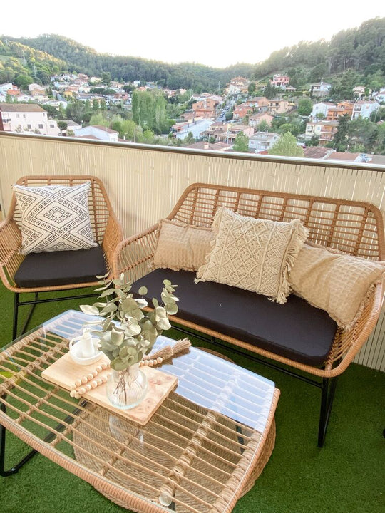 4 Seater PE Rattan Garden Sofa Set Natural Minori