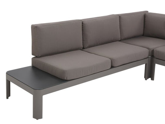 5 Seater Aluminium Garden Corner Sofa Set Grey Ferentino