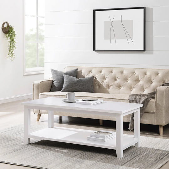 Coffee Table Solid Wood White Siante