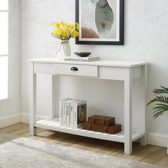 Console Table Brushed White Romar