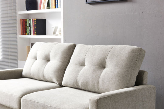 2 Seater Grey Fabric Sofa Barnetta