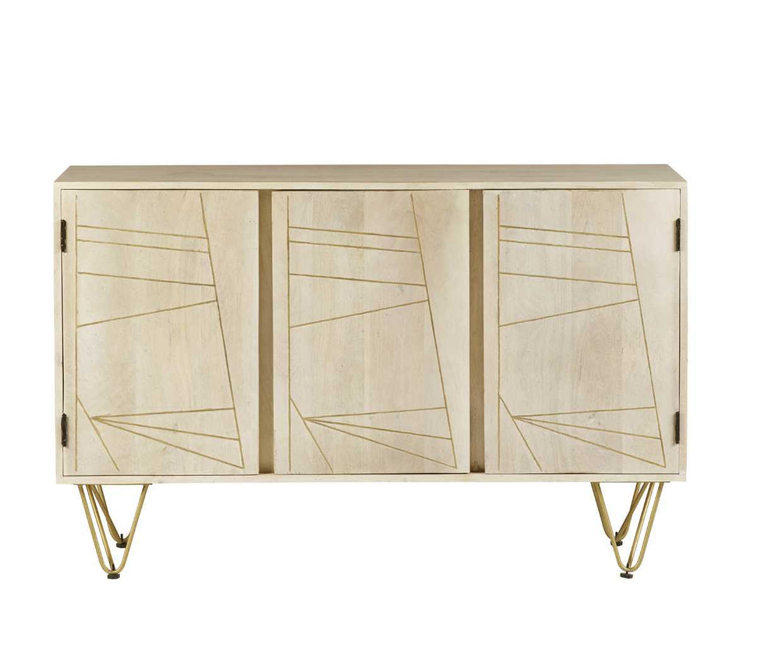 ?? Large Sideboard 3 Doors Light Gold