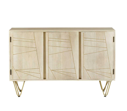 ?? Large Sideboard 3 Doors Light Gold