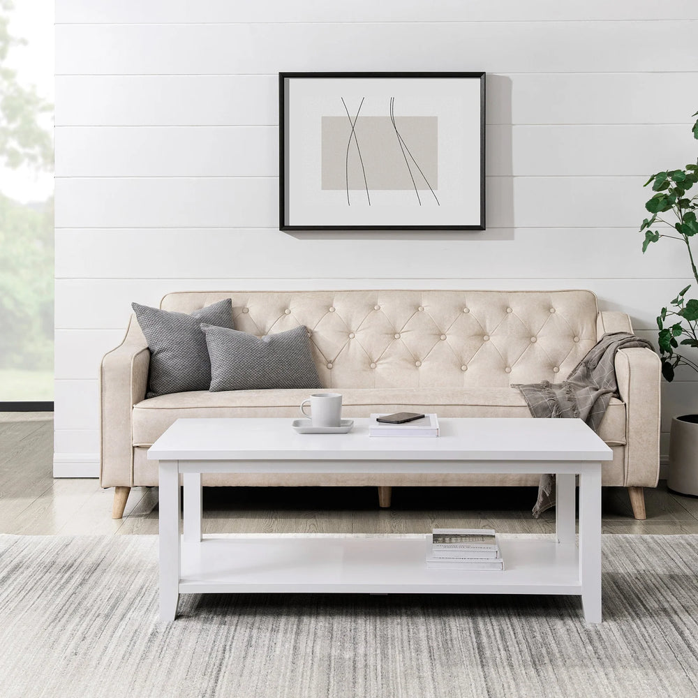 Coffee Table Solid Wood White Siante