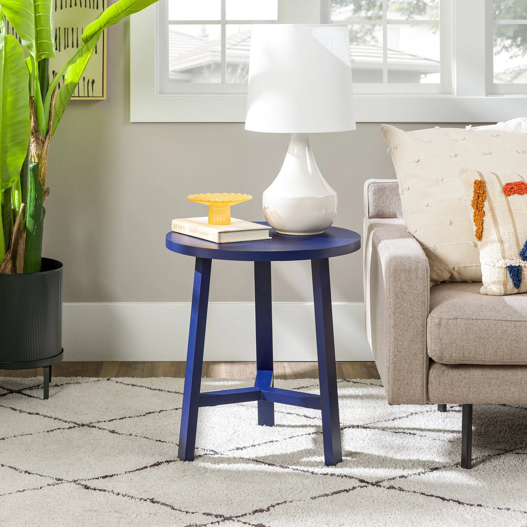 3 Leg Round Side Table Blue Dextyn