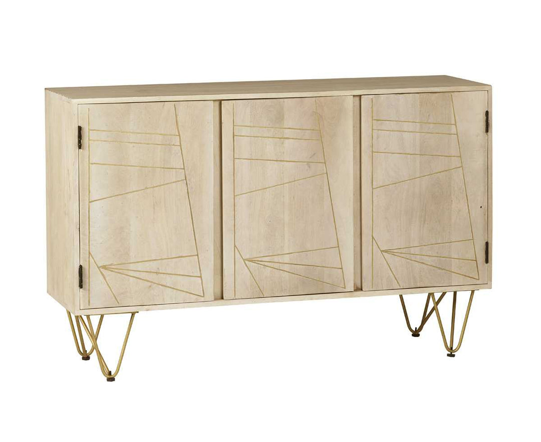 ?? Large Sideboard 3 Doors Light Gold