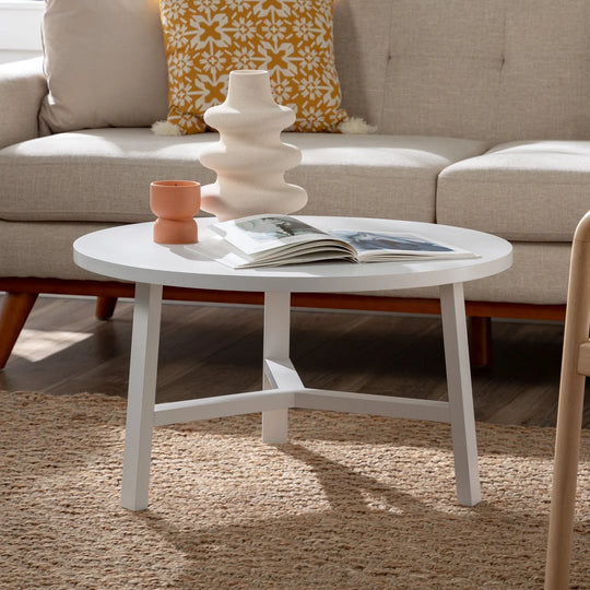 Round Coffee Table Solid White Dextyn