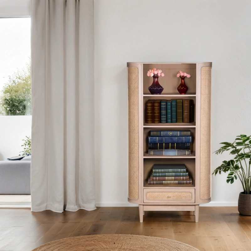 Valencia Cane & Mango Wood Bookcase