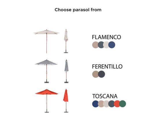 6 Seater Acacia Wood Garden Dining Set Toscana With Parasol