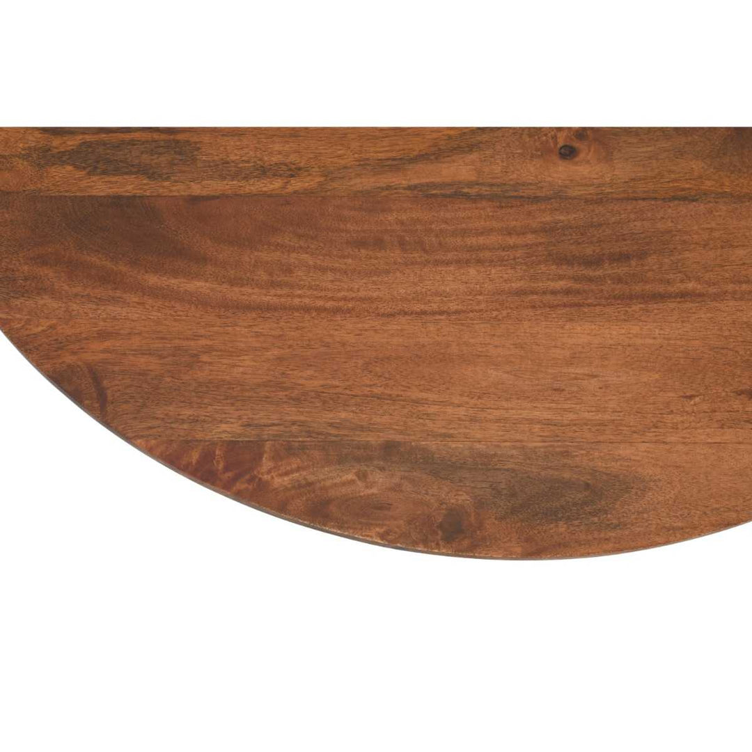 Slatted Mango Wood Round Coffee Table