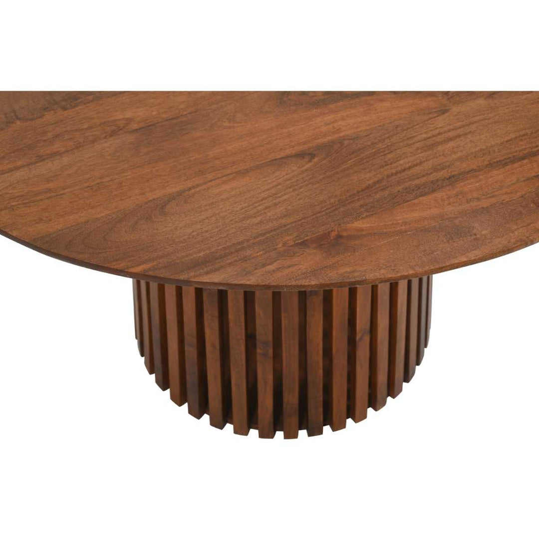 Slatted Mango Wood Round Dining Table