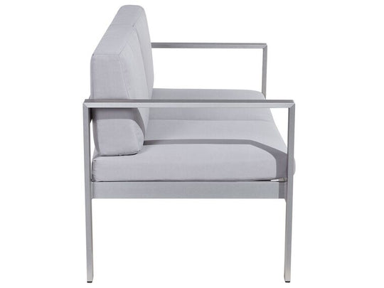 2 Seater Aluminium Garden Sofa Light Grey Salerno