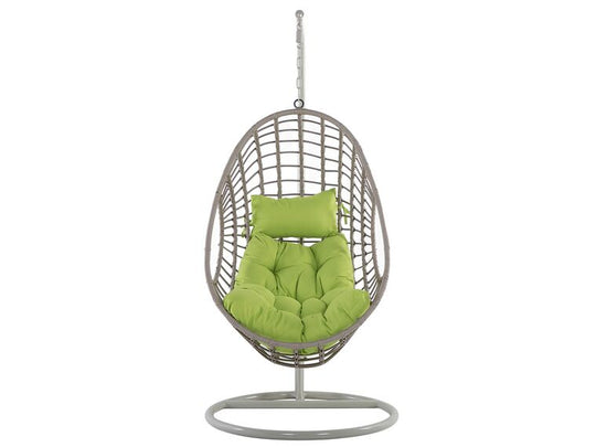 Pe Rattan Hanging Chair With Stand Taupe Beige Arpino