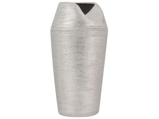 Stoneware Decorative Vase 33 Cm Silver Apamea