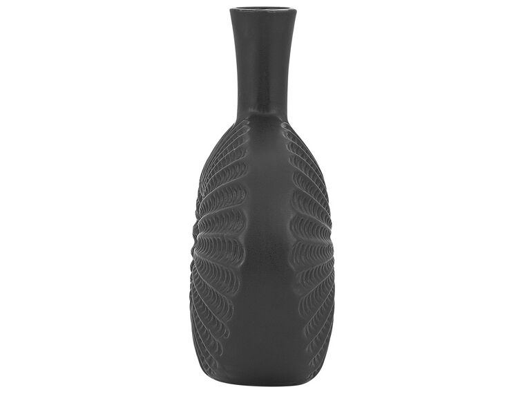 Stoneware Decorative Vase 24 Cm Black Arwad