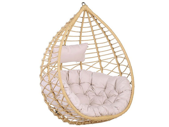 Pe Rattan Hanging Chair With Stand Natural Arsita