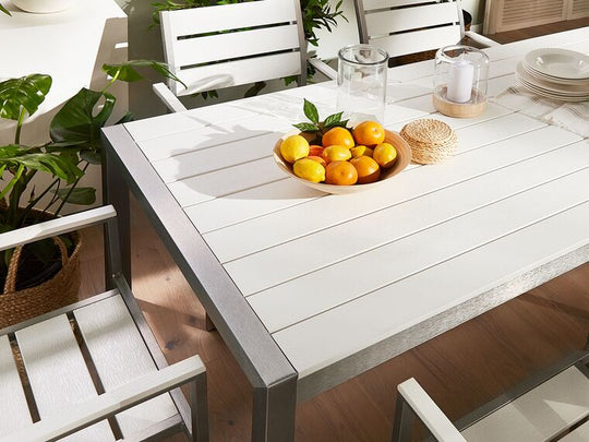 Aluminium Garden Table 180 X 90 Cm White Vernio