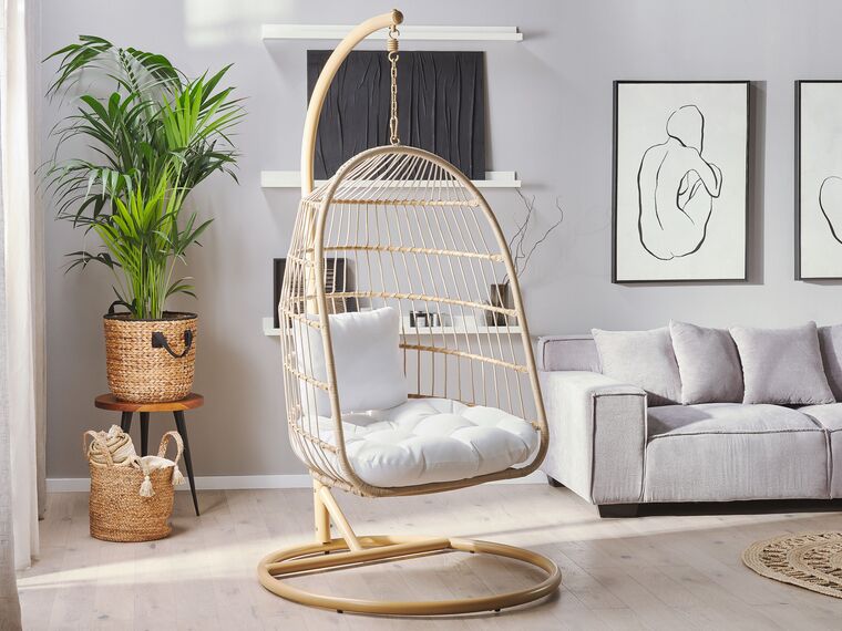 Hanging Chair With Stand Beige Allera
